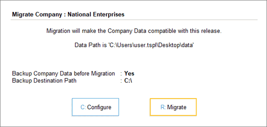 Migrate Data to Tally Prime